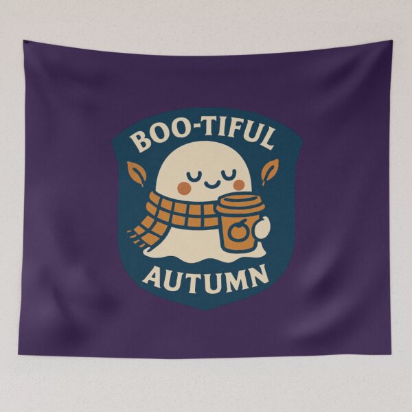 Item preview, Boo-tiful Autumn – Cute Ghost Fall Coffee Lover Halloween Design designed and sold by TheRamesCo.