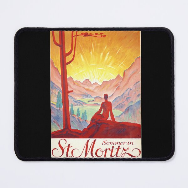 Item preview, Vintage Travel Poster | Sommer in St. Moritz | Swiss Alps Art | Vibrant Fauvist Palette | Elegant & Sophisticated Design designed and sold by artofuniverse.