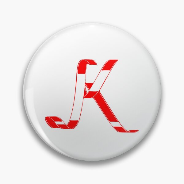 Item preview, Letter K – Retro Red Ribbon Monogram Calligraphy designed and sold by uncoXab.
