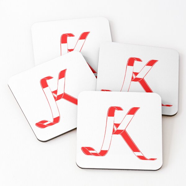 Item preview, Letter K – Retro Red Ribbon Monogram Calligraphy designed and sold by uncoXab.