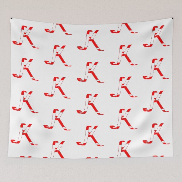 Item preview, Letter K – Retro Red Ribbon Monogram Calligraphy designed and sold by uncoXab.