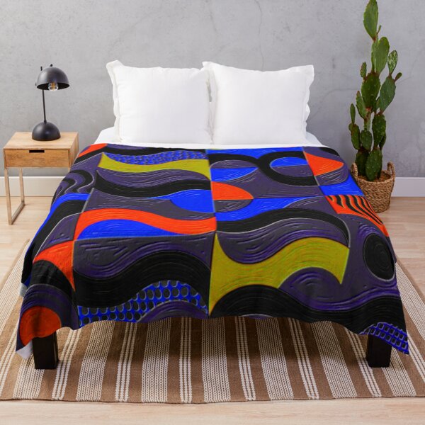 Item preview, 4 part dark fluorescence oil abstract geometric colorful design designed and sold by SmashingDeals.