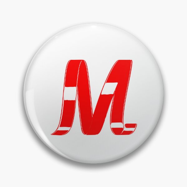 Item preview, Letter M – Retro Red Ribbon Monogram Calligraphy designed and sold by uncoXab.