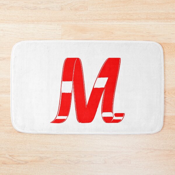 Item preview, Letter M – Retro Red Ribbon Monogram Calligraphy designed and sold by uncoXab.