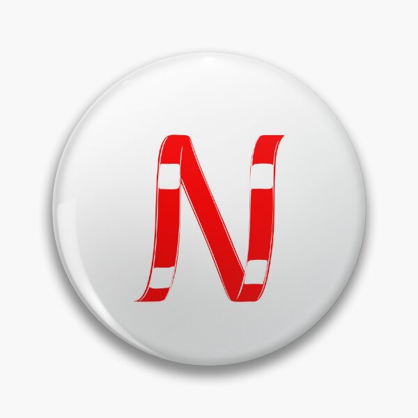 Item preview, Letter N – Retro Red Ribbon Monogram Calligraphy designed and sold by uncoXab.