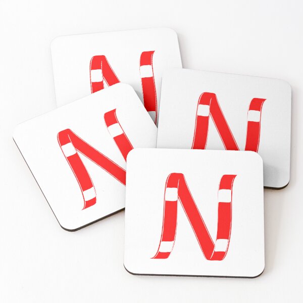 Item preview, Letter N – Retro Red Ribbon Monogram Calligraphy designed and sold by uncoXab.