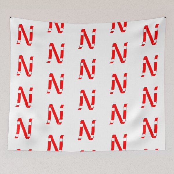 Item preview, Letter N – Retro Red Ribbon Monogram Calligraphy designed and sold by uncoXab.