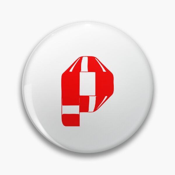 Item preview, Letter P – Retro Red Ribbon Monogram Calligraphy designed and sold by uncoXab.