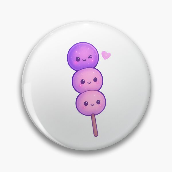 Item preview, Kawaii Glitter Dango on a Stick – Pink Smiley Dango with Heart  designed and sold by OsasChild.