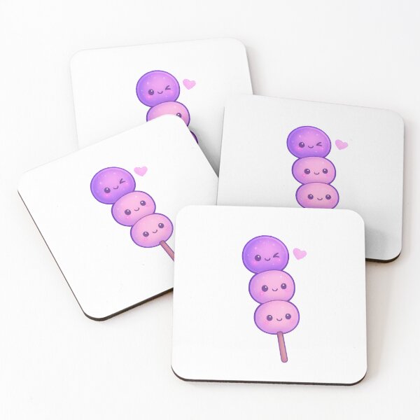 Item preview, Kawaii Glitter Dango on a Stick – Pink Smiley Dango with Heart  designed and sold by OsasChild.