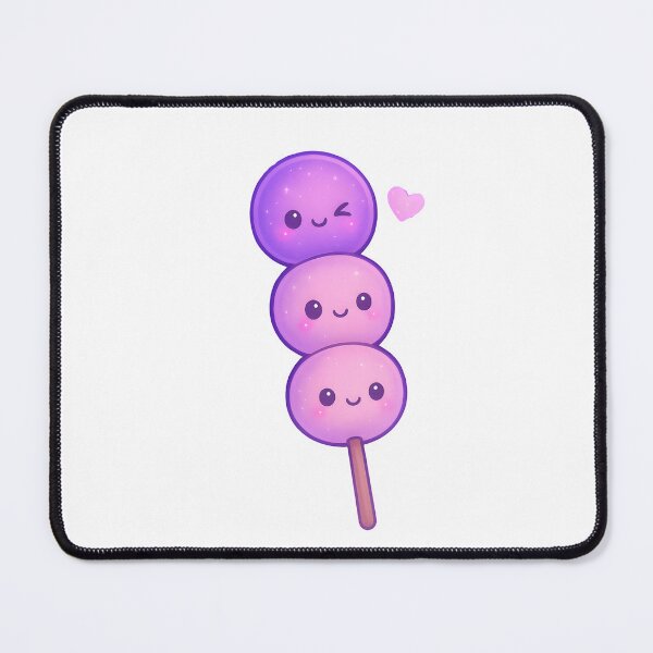 Item preview, Kawaii Glitter Dango on a Stick – Pink Smiley Dango with Heart  designed and sold by OsasChild.