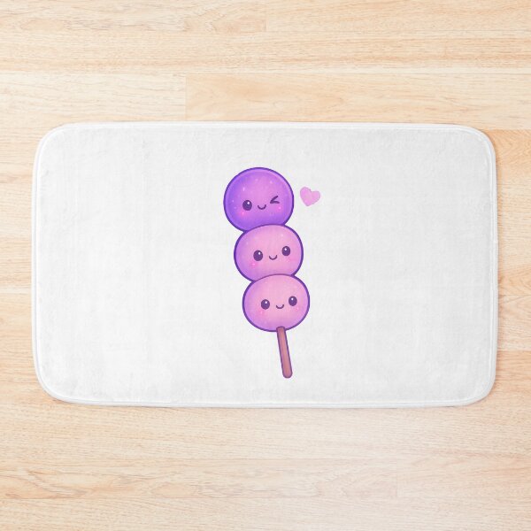 Item preview, Kawaii Glitter Dango on a Stick – Pink Smiley Dango with Heart  designed and sold by OsasChild.
