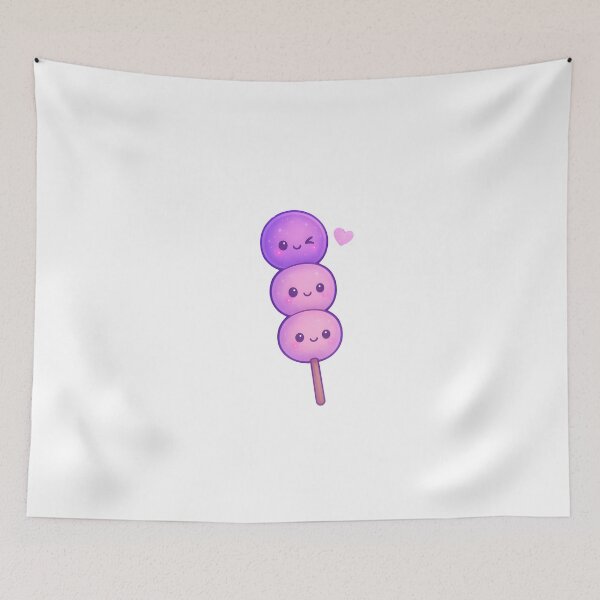 Item preview, Kawaii Glitter Dango on a Stick – Pink Smiley Dango with Heart  designed and sold by OsasChild.
