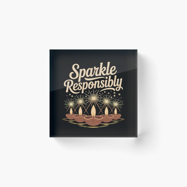Item preview, Sparkle Responsibly – Diwali Safety Design designed and sold by Jollys-ArtShop.