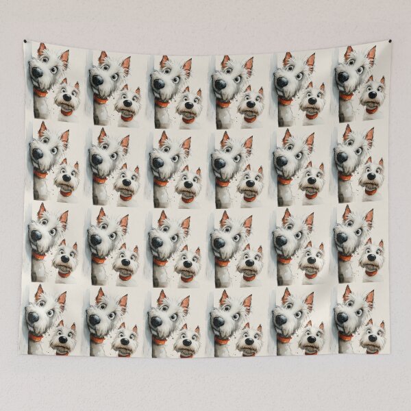 Item preview, Cute West Highland Terrier Dog Family ' Harris and Henry ' BY SHiRLeY MacARTHuR designed and sold by Shirley MacArthur Art.