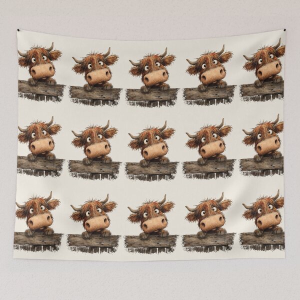 Item preview, Cute HiGHLaND CoW PRiNT SCoTTiSH ' Albert ' Designs BY SHiRLeY MacARTHuR designed and sold by Shirley MacArthur Art.