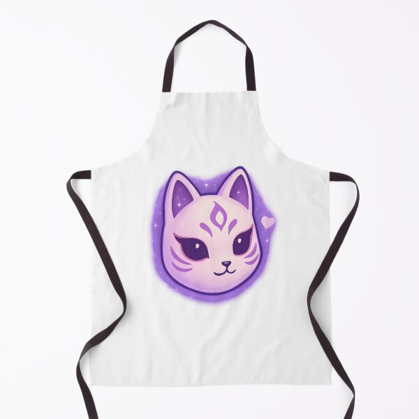 Item preview, Kawaii Sparkly Kitsune Mask – Purple Fox Mask with Cute Pink Heart designed and sold by OsasChild.