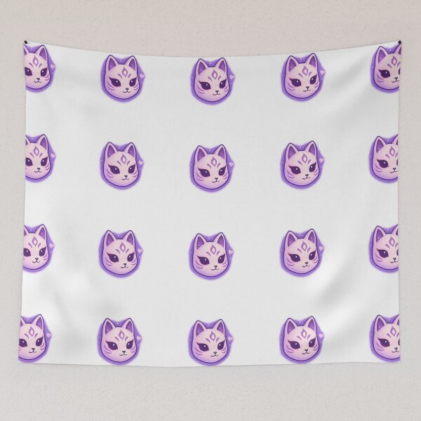Item preview, Kawaii Sparkly Kitsune Mask – Purple Fox Mask with Cute Pink Heart designed and sold by OsasChild.