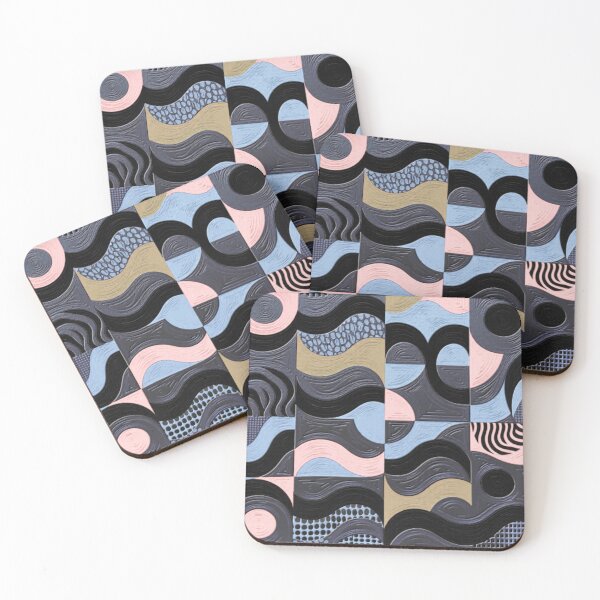 Item preview, 4 part dark hue oil abstract colorful geometric design designed and sold by SmashingDeals.