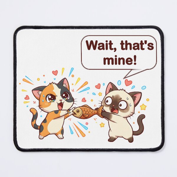 Item preview, Chibi Cat Food Fight – Calico vs Siamese Battle for Fish designed and sold by meesub.