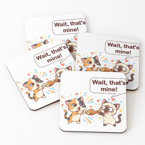 Item preview, Chibi Cat Food Fight – Calico vs Siamese Battle for Fish designed and sold by meesub.