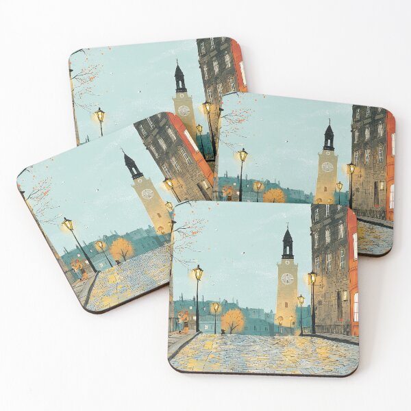 Item preview, Golden Hour on the Cobblestone Street designed and sold by Dusk Atelier.