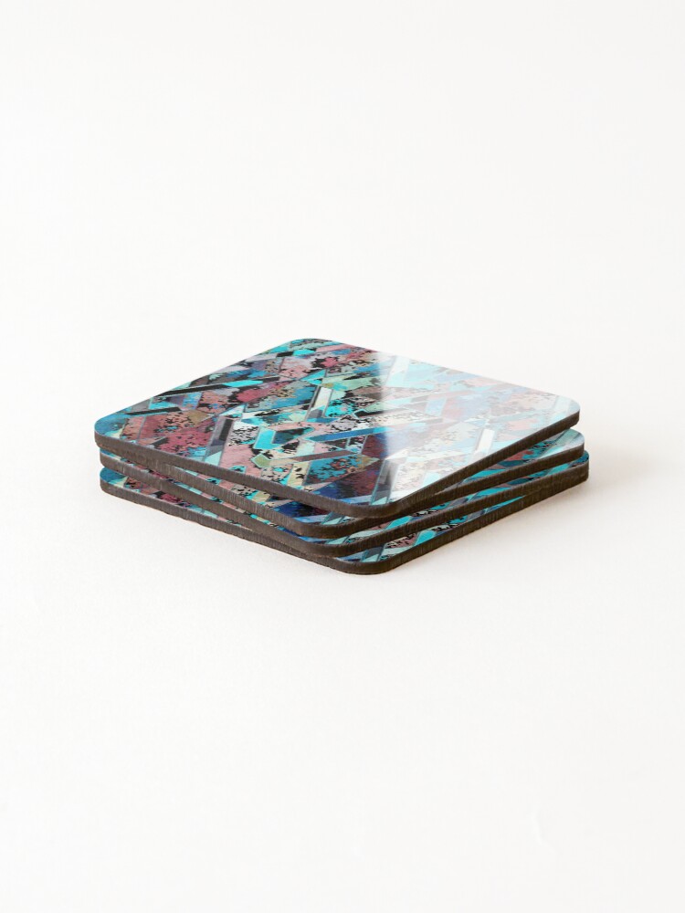 Thumbnail 4 of 5, Coasters (Set of 4), Colorful Geometric Abstract Pattern designed and sold by perkinsdesigns.
