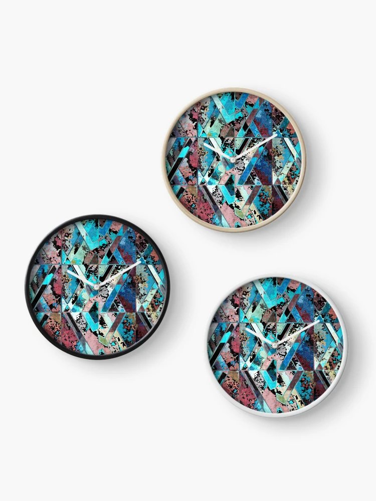 Thumbnail 3 of 4, Clock, Colorful Geometric Abstract Pattern designed and sold by Phil Perkins.