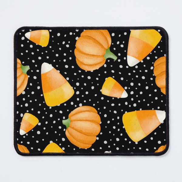 Item preview, Halloween Black With White Polka Dots, Candy Corn, and Pumpkins Design designed and sold by MakersFolly.