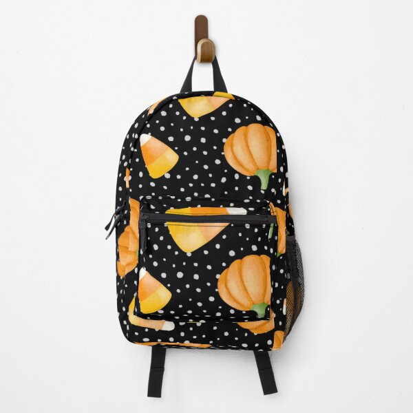 Item preview, Halloween Black With White Polka Dots, Candy Corn, and Pumpkins Design designed and sold by MakersFolly.