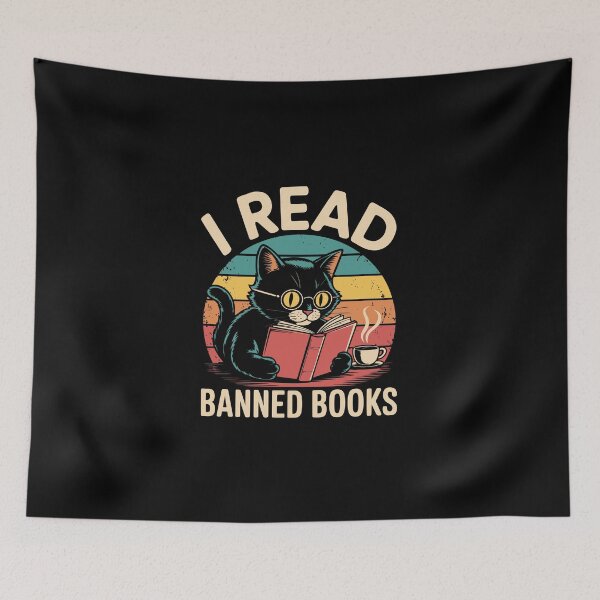 Item preview, Cat Reading Banned Books designed and sold by jkrphoto.