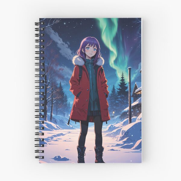 Item preview, Northern lights, anime girl in the snow designed and sold by Mauswohn.