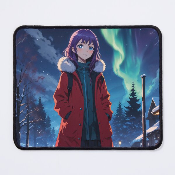 Item preview, Northern lights, anime girl in the snow designed and sold by Mauswohn.