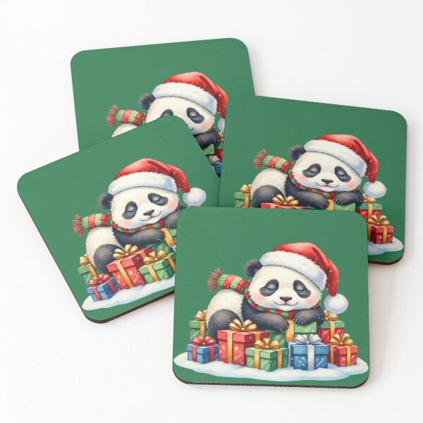 Item preview, Sleeping Christmas Panda | Cozy Bear Dreaming on a Pile of Gifts designed and sold by E-SarnEdge.