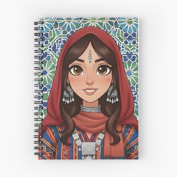 Item preview, Beautiful Amazigh Berber Woman Portrait| Moroccan Zellige Heritage Art | Africa Diaspora Gift designed and sold by ArtiseGraphics.
