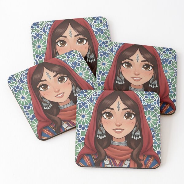 Item preview, Beautiful Amazigh Berber Woman Portrait| Moroccan Zellige Heritage Art | Africa Diaspora Gift designed and sold by ArtiseGraphics.