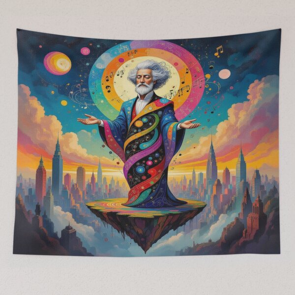 Item preview, Cosmic Composer – Floating Wisdom & Musical Light over the City of Stars designed and sold by FotoworldEdel.