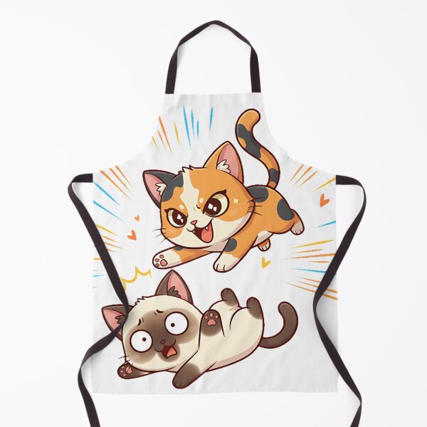 Item preview, Chibi Calico vs Siamese – Playful Cat Fight Sticker designed and sold by meesub.