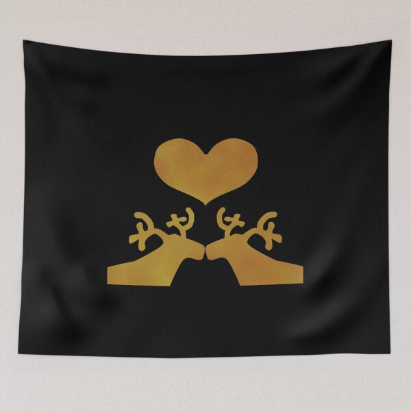 Item preview, Golden Reindeer couple on black - Calm, Sensory-Friendly designed and sold by CreaTwinkles.