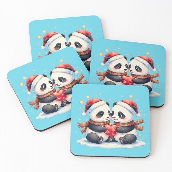 Item preview, Cute Christmas Panda Couple | Holiday Bear Love designed and sold by E-SarnEdge.