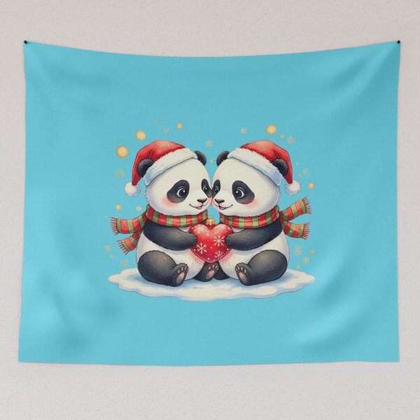 Item preview, Cute Christmas Panda Couple | Holiday Bear Love designed and sold by E-SarnEdge.