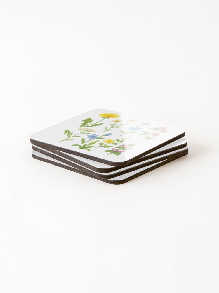 Thumbnail 4 of 5, Coasters (Set of 4), Wild herbs designed and sold by RikeSch.
