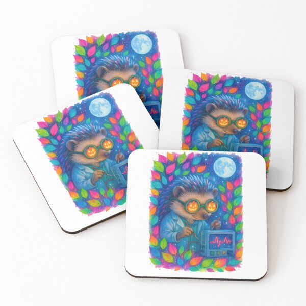 Item preview, Neon Moonlit Hedgehog Tech BMET Sticker | Funny Biomedical Technician Halloween Art designed and sold by ClinicalHubs.