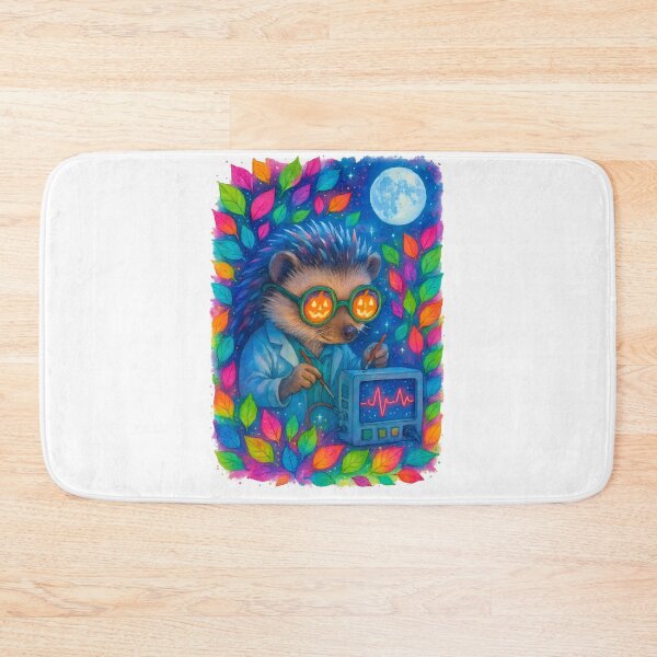 Item preview, Neon Moonlit Hedgehog Tech BMET Sticker | Funny Biomedical Technician Halloween Art designed and sold by ClinicalHubs.