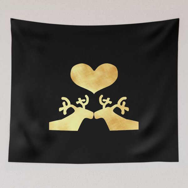 Item preview, Golden Reindeer couple on black - Calm, Sensory-Friendly designed and sold by CreaTwinkles.