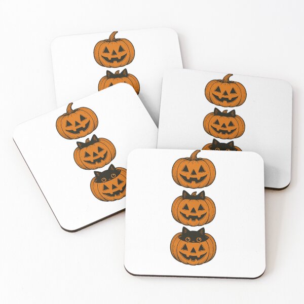 Item preview, Stacked Pumpkins and Black Cat – Vintage Halloween Illustration designed and sold by MagicMeow1.