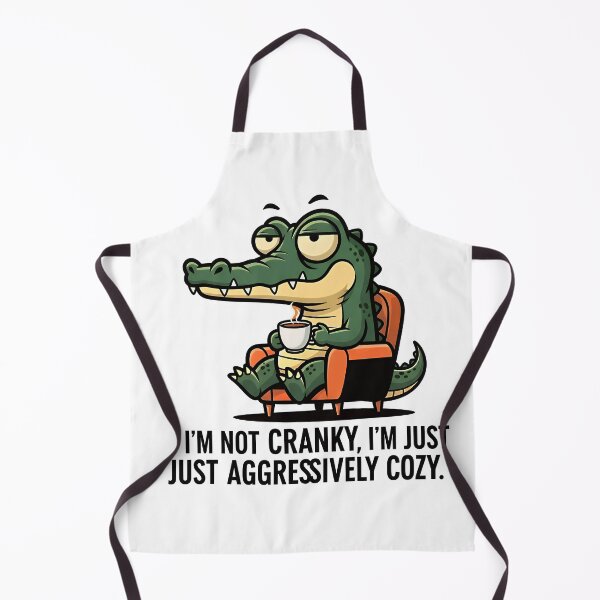 Item preview, I'm Not Cranky, I'm Just Aggressively Cozy Armchair Alligator – Gift for Homebodies designed and sold by Luminari Creations.