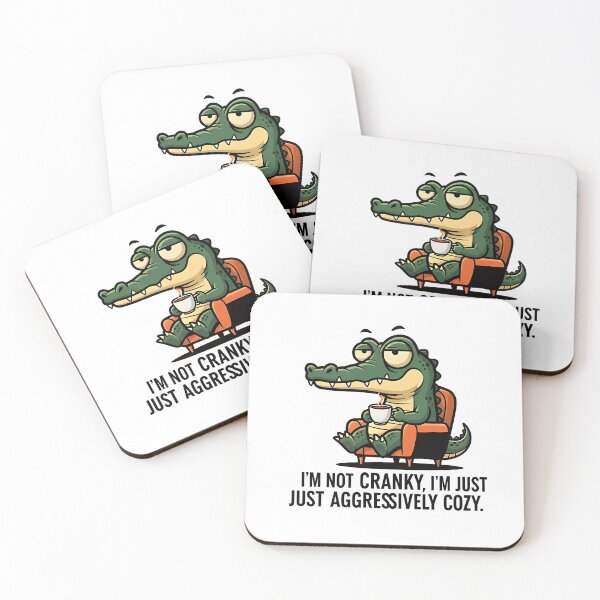 Item preview, I'm Not Cranky, I'm Just Aggressively Cozy Armchair Alligator – Gift for Homebodies designed and sold by Luminari Creations.