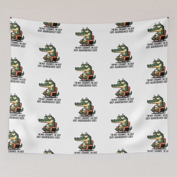 Item preview, I'm Not Cranky, I'm Just Aggressively Cozy Armchair Alligator – Gift for Homebodies designed and sold by Luminari Creations.