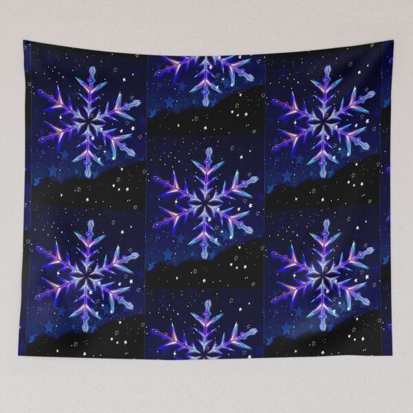 Item preview, A shining snow crystal in a starry winter night designed and sold by AnnabellaRh.